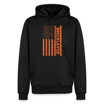 Bricklayer American Flag, brickmason brick masonry - Männer Premium Bio Hoodie - Schwarz - Vorne - Nico (187cm)