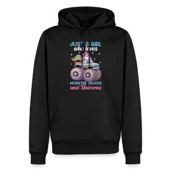 Monster Truck Einhorn Geburtstagsfeier Mädchen - Männer Premium Bio Hoodie - Schwarz - Vorne - Nico (187cm)