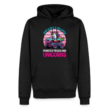 Monster Truck Einhorn Geburtstagsfeier Mädchen - Männer Premium Bio Hoodie - Schwarz - Vorne - Nico (187cm)