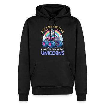 Monster Truck Einhorn Geburtstagsfeier Mädchen - Männer Premium Bio Hoodie - Schwarz - Vorne - Nico (187cm)