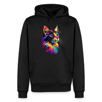 Chat de la forêt norvégienne Chat des forêts norvégiennes - Sweat à capuche Premium bio Homme - noir - Devant - Nico (187cm)