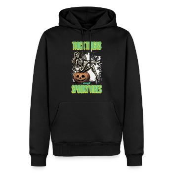 Cuisses épaisses et vibrations effrayantes Halloween Girls - Sweat à capuche Premium bio Homme - noir - Devant - Nico (187cm)