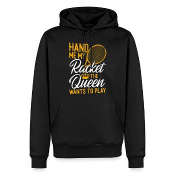 Funny Tennis Player Racket Queen - Männer Premium Bio Hoodie - Schwarz - Vorne - Nico (187cm)