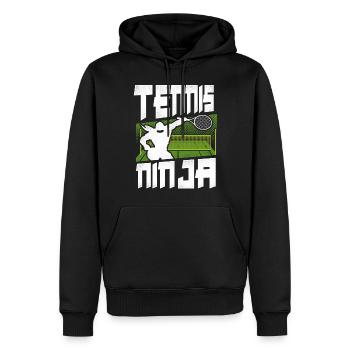 Drôle de joueur de tennis Raquette Ninja - Sweat à capuche Premium bio Homme - noir - Devant - Nico (187cm)