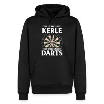 Dart Geschenk Dartboard Dartspieler Bullseye - Männer Premium Bio Hoodie - Schwarz - Vorne - Nico (187cm)
