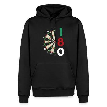 Cadeau de fléchettes Jeu de fléchettes Bullseye - Sweat à capuche Premium bio Homme - noir - Devant - Nico (187cm)