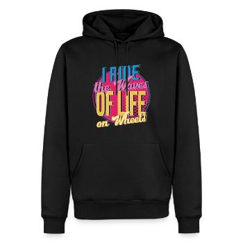 Rollerskater I Ride The Waves Of Life Gift Idea - Männer Premium Bio Hoodie - Schwarz - Vorne - Nico (187cm)