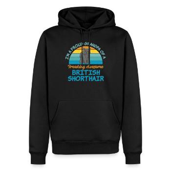 British Shorthair Gifts - Männer Premium Bio Hoodie - Schwarz - Vorne - Nico (187cm)