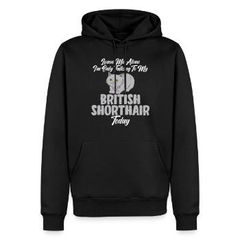 British Shorthair Gifts - Männer Premium Bio Hoodie - Schwarz - Vorne - Nico (187cm)