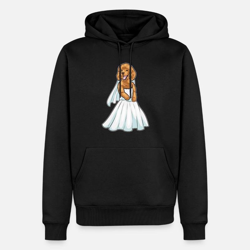 Caniche Robe de mariée Mariage - Sweat à capuche Premium bio Homme - noir