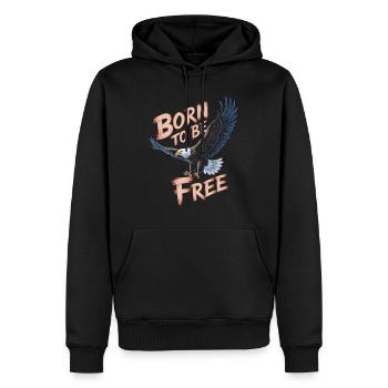 Aigle Né pour être libre - Sweat à capuche Premium bio Homme - noir - Devant - Nico (187cm)