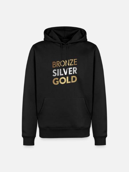 bronze silver gold - Men’s Premium Organic Hoodie - black