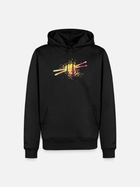 Schlagzeug Drums Drumstick Drummer Musik Band Rock - Männer Premium Bio Hoodie - Schwarz