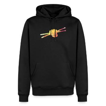 Tambours Baguettes Tambours Batteur Musique Groupe Rock - Sweat à capuche Premium bio Homme - noir - Devant - Nico (187cm)