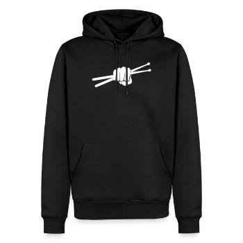 Drums Drums Drumstick Drummer Music Band Rock - Men’s Premium Organic Hoodie - black - Front - Nico (187cm)