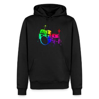Drums Drums Drumstick Drummer Music Band Rock - Men’s Premium Organic Hoodie - black - Front - Nico (187cm)