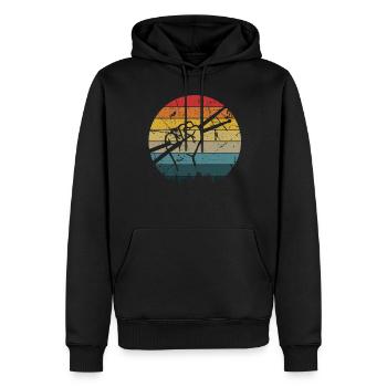 Tambours Baguettes Tambours Batteur Musique Groupe Rock - Sweat à capuche Premium bio Homme - noir - Devant - Nico (187cm)