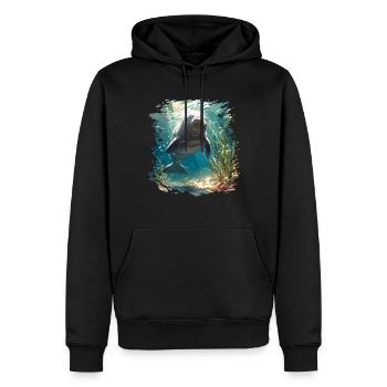 Seekuh Dugongs Dugong - Männer Premium Bio Hoodie - Schwarz - Vorne - Nico (187cm)