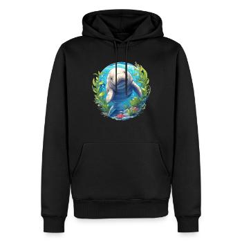 Seekuh Dugongs Dugong - Männer Premium Bio Hoodie - Schwarz - Vorne - Nico (187cm)