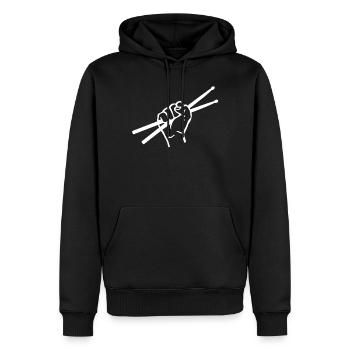 Tambours Tambours Baguette Batteur Musique Groupe Rock - Sweat à capuche Premium bio Homme - noir - Devant - Nico (187cm)