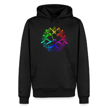 Tambours Tambours Baguette Batteur Musique Groupe Rock - Sweat à capuche Premium bio Homme - noir - Devant - Nico (187cm)