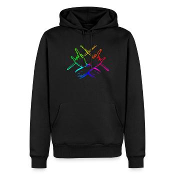 Tambours Tambours Baguette Batteur Musique Groupe Rock - Sweat à capuche Premium bio Homme - noir - Devant - Nico (187cm)