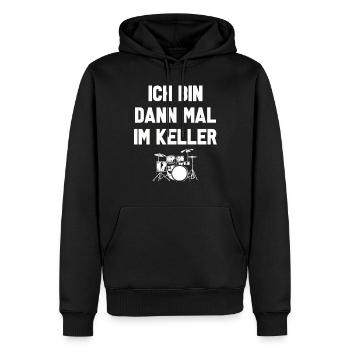 Drums Drums Drumstick Drummer Music Band Rock - Men’s Premium Organic Hoodie - black - Front - Nico (187cm)