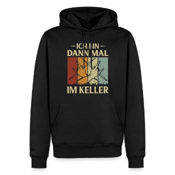 Tambours Baguettes Tambours Batteur Musique Groupe Rock - Sweat à capuche Premium bio Homme - noir - Devant - Nico (187cm)
