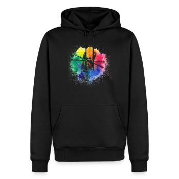 Tambours Tambours Baguette Batteur Musique Groupe Rock - Sweat à capuche Premium bio Homme - noir - Devant - Nico (187cm)