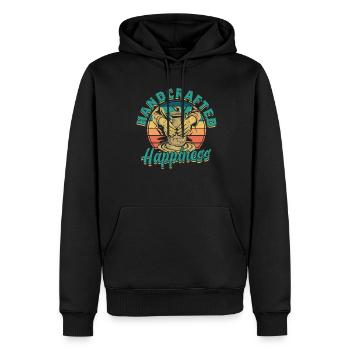 Poterie Poterie Poterie Artisanat Bonheur - Sweat à capuche Premium bio Homme - noir - Devant - Nico (187cm)