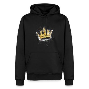 Couronne de couleur blanche - Sweat à capuche Premium bio Homme - noir - Devant - Nico (187cm)