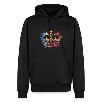 Krone verschiedene Farben - Männer Premium Bio Hoodie - Schwarz - Vorne - Nico (187cm)