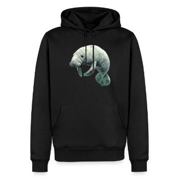 Lamantins Seekuh Lamantin - Sweat à capuche Premium bio Homme - noir - Devant - Nico (187cm)