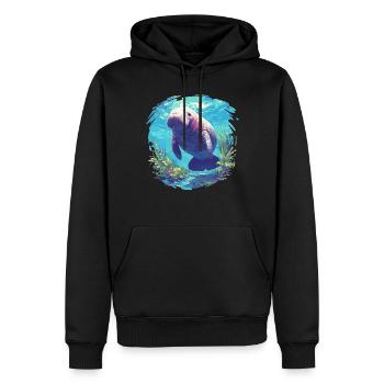 Lamantins Seekuh Lamantin - Sweat à capuche Premium bio Homme - noir - Devant - Nico (187cm)