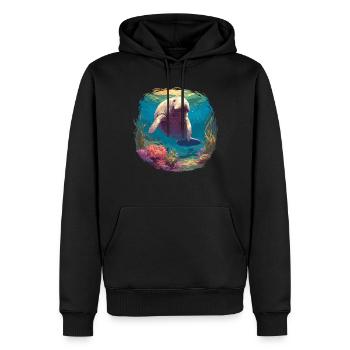 Lamantins Seekuh Lamantin - Sweat à capuche Premium bio Homme - noir - Devant - Nico (187cm)