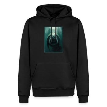 Lamantins Seekuh Lamantin - Sweat à capuche Premium bio Homme - noir - Devant - Nico (187cm)