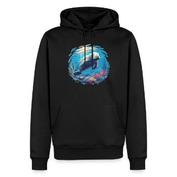Lamantins Seekuh Lamantin - Sweat à capuche Premium bio Homme - noir - Devant - Nico (187cm)