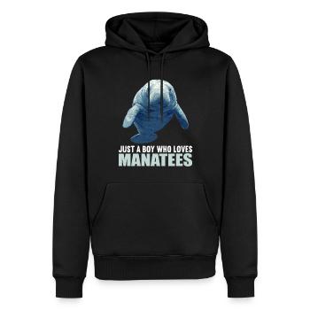 Lamantins Seekuh Lamantin - Sweat à capuche Premium bio Homme - noir - Devant - Nico (187cm)