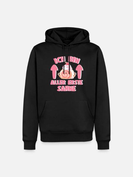 Konditorliebhaber Ich Bin Aller Erste Sahne - Männer Premium Bio Hoodie - Schwarz