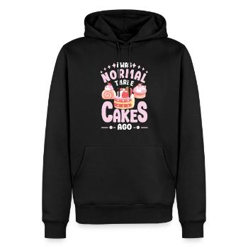Pastry Lover I was Normal Three Cakes Ago - Männer Premium Bio Hoodie - Schwarz - Vorne - Nico (187cm)