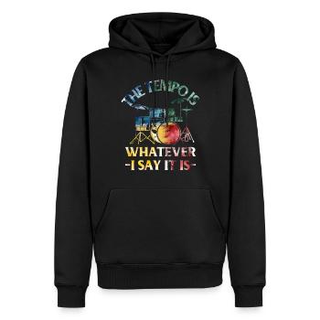 Tambours Tambours Baguette Batteur Musique Groupe Rock - Sweat à capuche Premium bio Homme - noir - Devant - Nico (187cm)