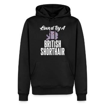 British Shorthair Gifts - Men’s Premium Organic Hoodie - black - Front - Nico (187cm)