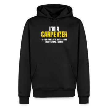 Charpentier Drôle Dicton Profession Collègue Cadeau - Sweat à capuche Premium bio Homme - noir - Devant - Nico (187cm)