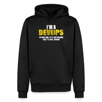 Developer Funny Saying Profession Colleague Gift - Men’s Premium Organic Hoodie - black - Front - Nico (187cm)