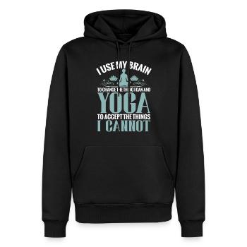 Ich Benutze Mein Gehirn, Um Die Dinge Zu Ändern, - Männer Premium Bio Hoodie - Schwarz - Vorne - Nico (187cm)