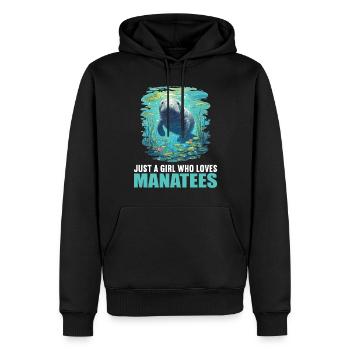 Lamantins Seekuh Lamantin - Sweat à capuche Premium bio Homme - noir - Devant - Nico (187cm)
