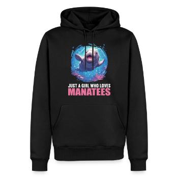 Lamantins Seekuh Lamantin - Sweat à capuche Premium bio Homme - noir - Devant - Nico (187cm)