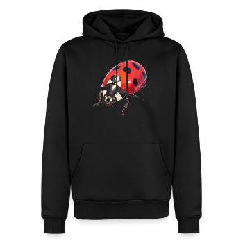 Coccinelle Marienkäfer - Sweat à capuche Premium bio Homme - noir - Devant - Nico (187cm)