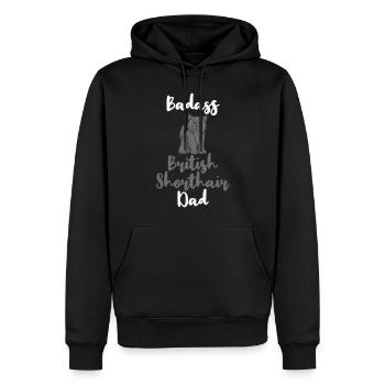 British Shorthair Gifts - Männer Premium Bio Hoodie - Schwarz - Vorne - Nico (187cm)