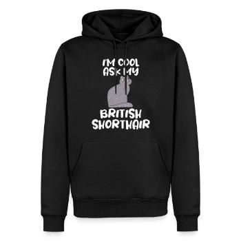 British Shorthair Gifts - Männer Premium Bio Hoodie - Schwarz - Vorne - Nico (187cm)